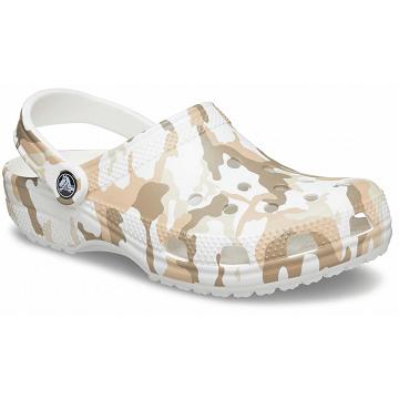 Zuecos Crocs Classic Printed Camo Hombre Blancos Marrom | Mexico 0758RVDW